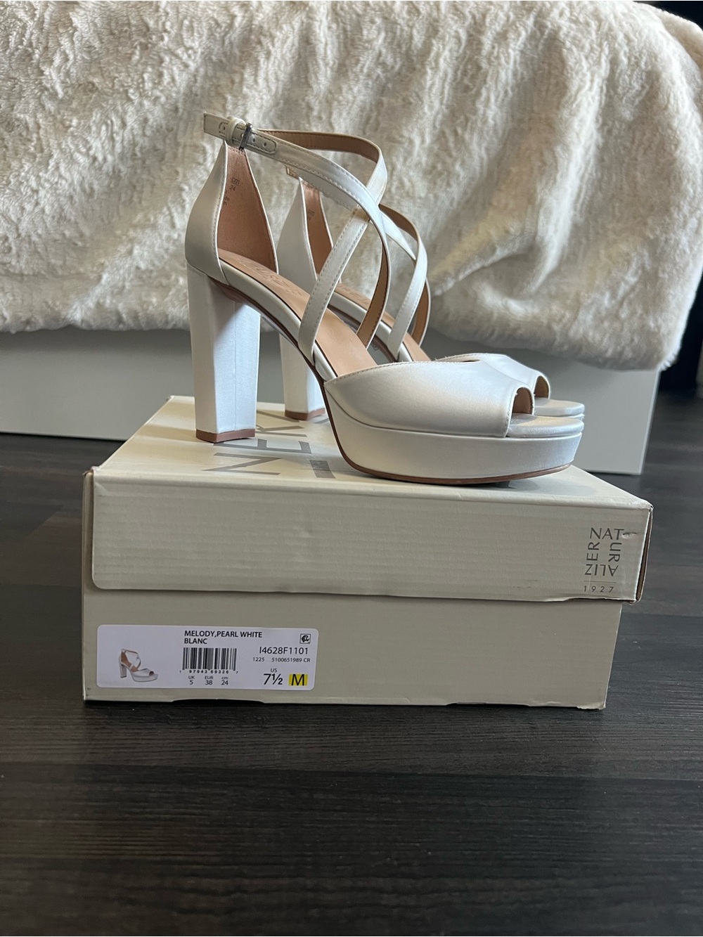 Naturalizer Pearl White Platform Heels